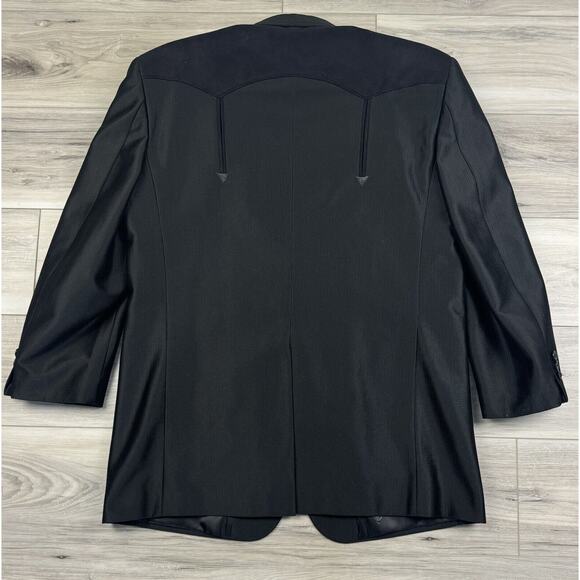 Vintage Laredo Cowboy Western Suit Blazer Jacket 44L & Pants 36 x‎ 28 BLACK USA - Picture 6 of 15